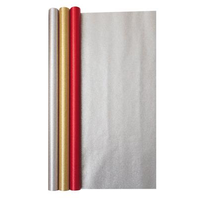 Clairefontaine 35x Geschenkpapierrolle 70g 1,50x0,70m, im Kartondisplay mit 35 Stück, Glitzer einfarbig sortiert - Sortierung 201795C