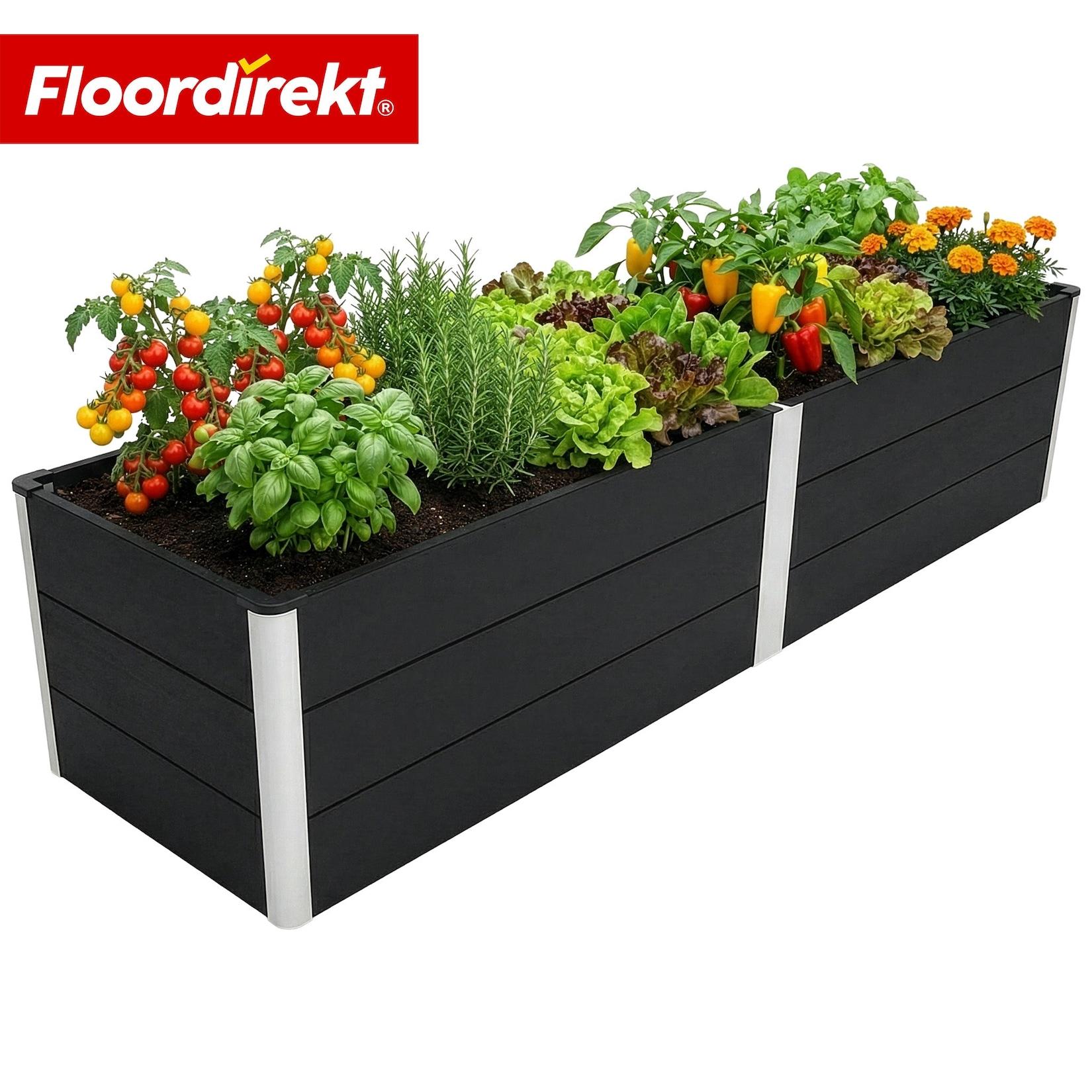 Floordirekt WPC-Hochbeet Paros Anthrazit Wetterbeständig & langlebig