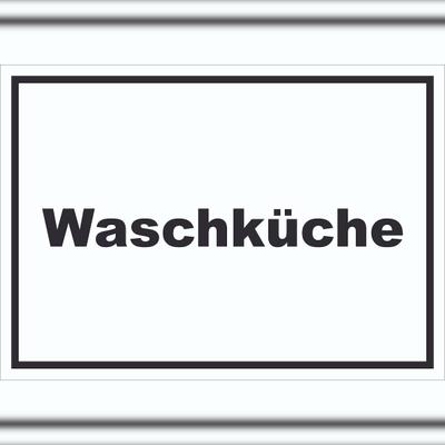 HB-Druck Waschküche Schild mit Text Waschraum waagerecht A4 (210x297mm)