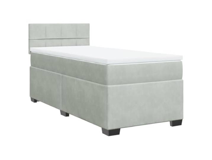 vidaXL Boxspringbett mit Matratze Hellgrau 90x200 cm Samt