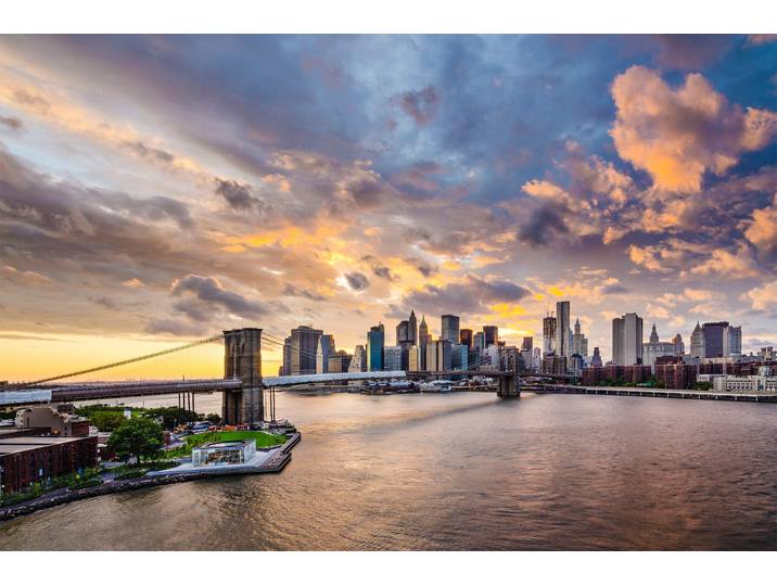 Fototapete PAPERMOON Brooklyn Bridge , bunt, B:2,5m L:1,86m, Vlies, Tapeten, Fototapete
