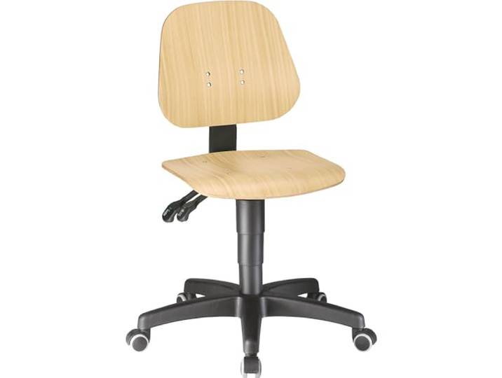 Format 4016849280394 – Stuhl Unitec 2 Holz 9653 – 3000 Mit Gasfeder-Höhenverstellung, Buchenschichtholz, mit Rollen