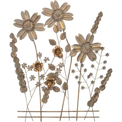 Wanddekoobjekt "Wanddekoration", gold (goldfarben), B:80cm H:88cm T:5cm, Metall, HOFMANN LIVING AND MORE, Wanddekoobjekte, aus Metall, Blumenwiese
