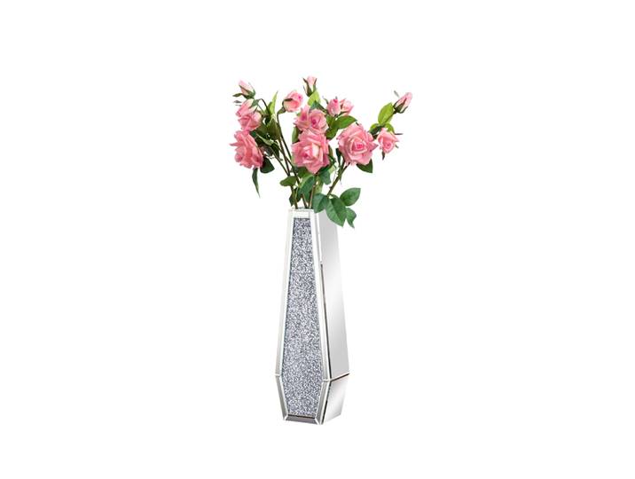 Vase de fleur de sol miroir de diamant concassé de luxe Vase en verre argenté