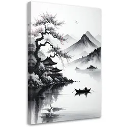 LEINWANDBILD Landschaft im japanischen Stil 70x100cm