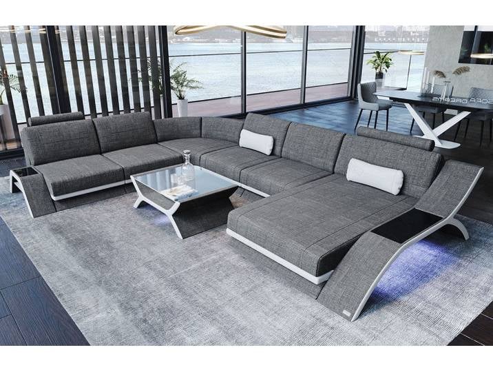 XXL Wohnlandschaft Calabria U-Form aus Stoff