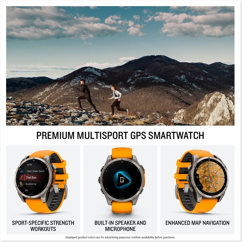 Garmin Fenix 8 AMOLED 47mm Sapphire - Titanium with Spark Orange/Graphite Band