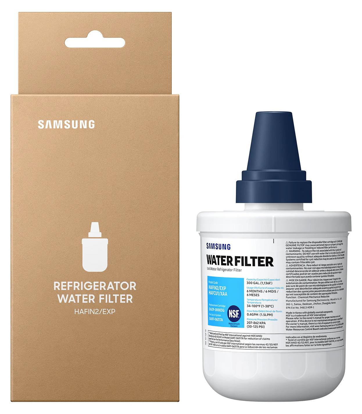 Samsung waterfilter HAFIN2/EXP wit, intern filter voor side-by-side koelkasten