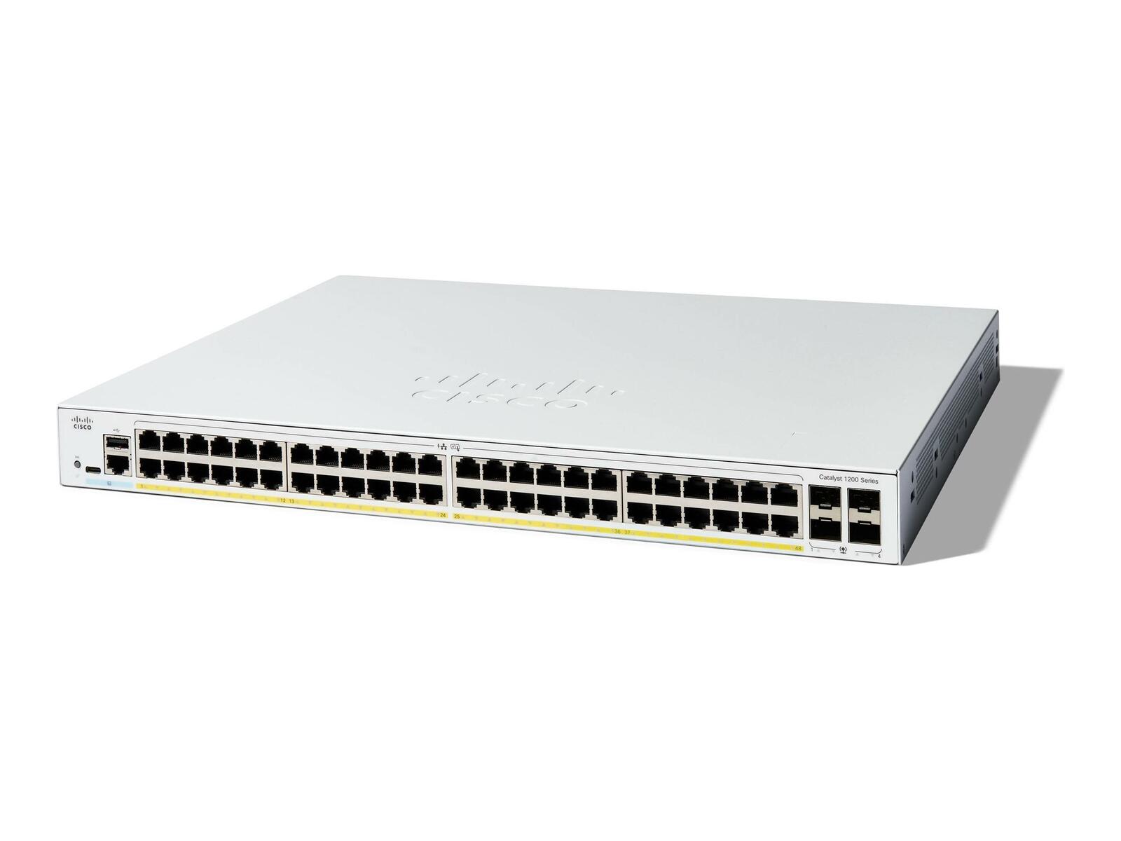 Cisco Catalyst C1200 Switch 48-Port 1 GbE 375W PoE+ managed L2 C1200-48P-4G