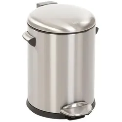 EKO Fusspedaleimer Belle Deluxe Matt Silber Inox, Abfalleimer, Silber