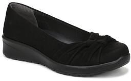 Women's Glamour Accent Knots Wedge Flat by LifeStride in Black Fabric (Size 9 M)