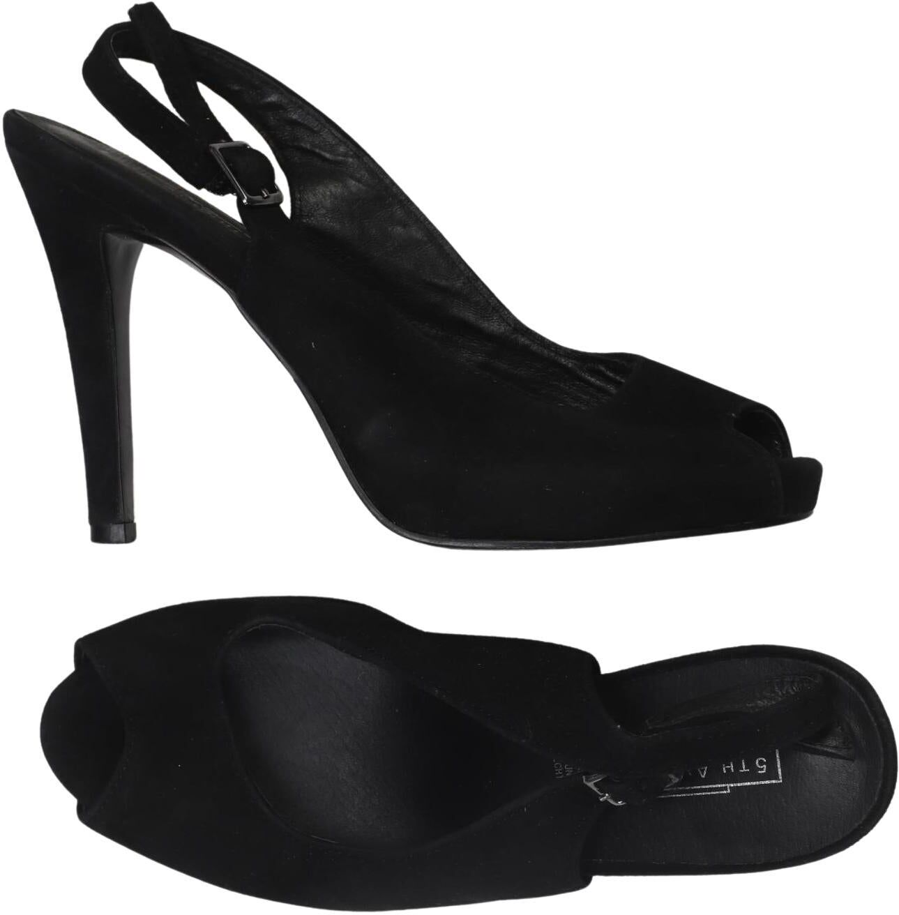 5th Avenue Damen Sandalen, Schwarz, Gr. EU 36, Leder - Second Hand