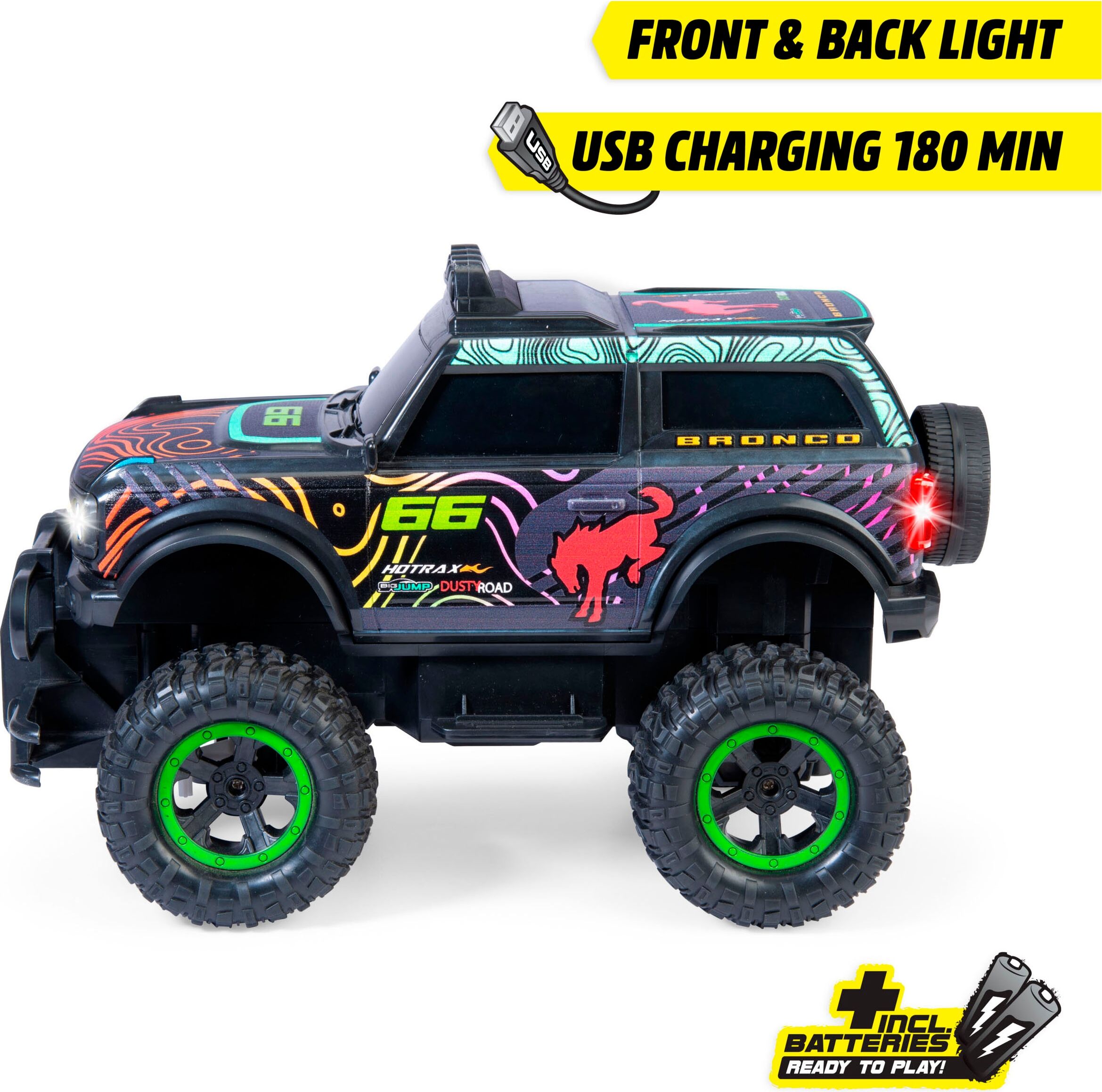 RC-Auto DICKIE TOYS "RC Ford Bronco,RTR", grau, Fernlenkfahrzeuge, Kinder, Kunststoff, RC-Auto