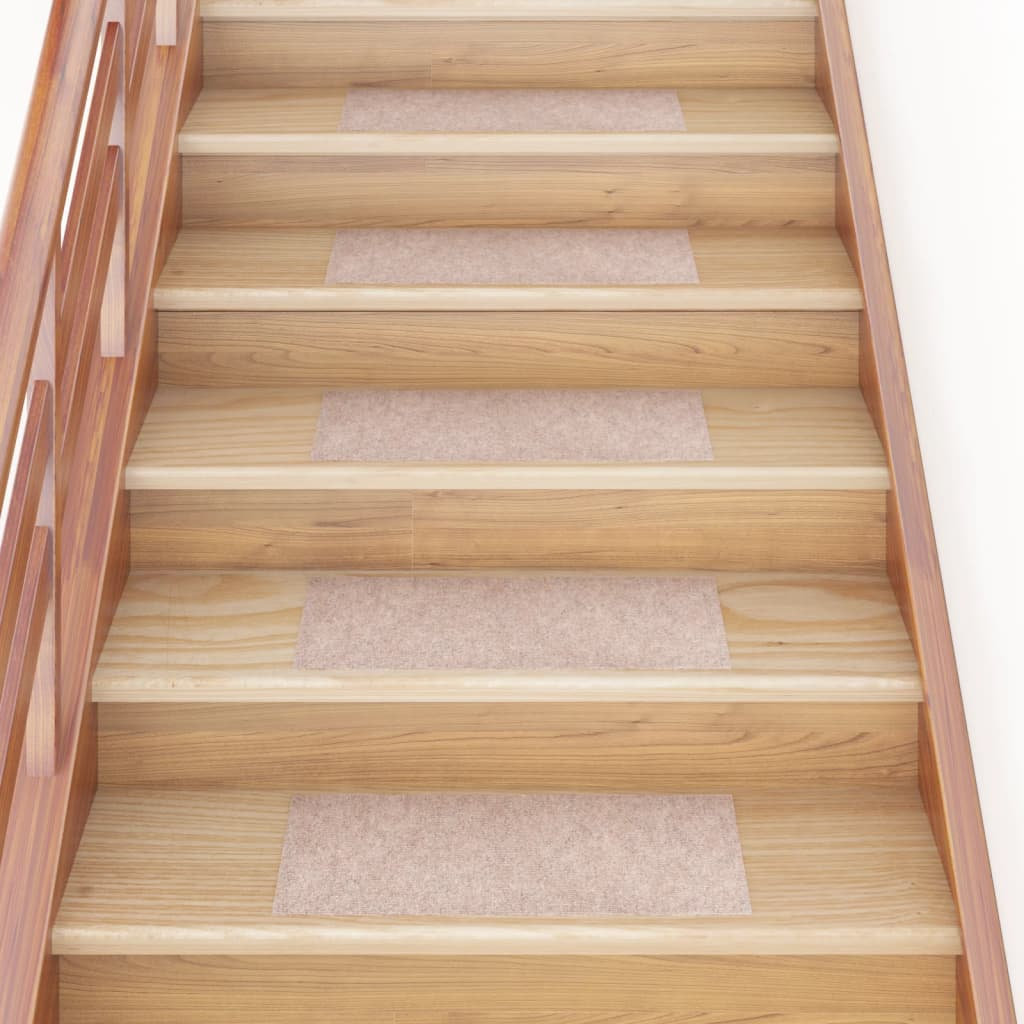 Ebern Designs Brandun Self-adhesive Stair Mats Anthracite Light Brown Rectangular 25cm x 60cm