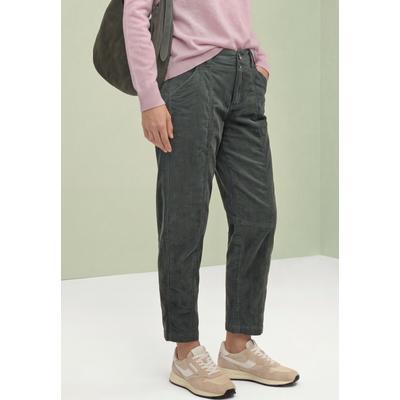 Cordhose STREET ONE, Damen, Gr. 38, Länge 28, grün (mossbound grün), Cord, Obermaterial: 98% Baumwolle, 2% Elasthan, barrel fit lang, Hosen Cordhose, im Barrel Fit / Eingrifftaschen