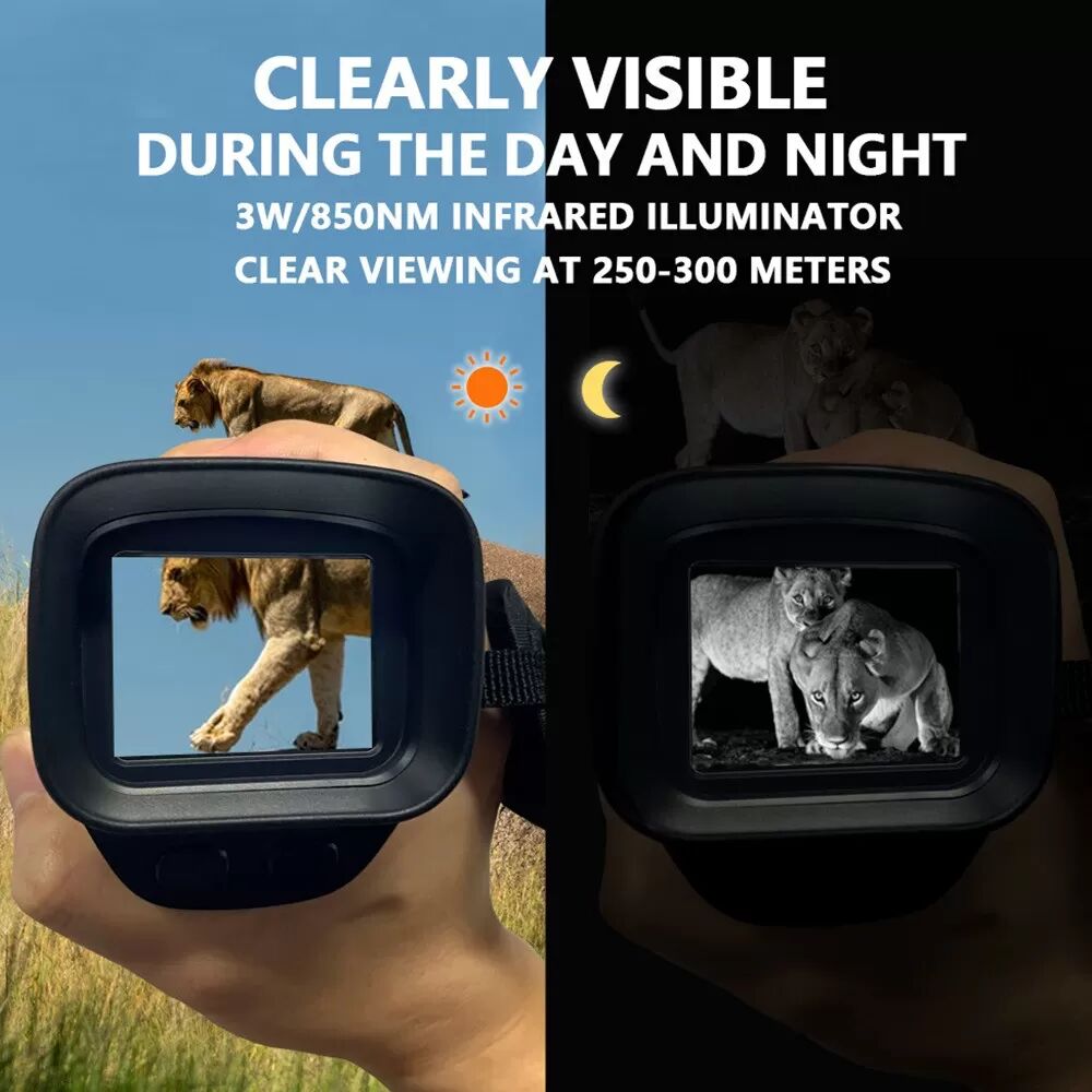 INF Tragbares 2.5K UHD Digitales Nachtsicht-Monokular mit 4x optischem Zoom und Infrarotstrahler Schwarz