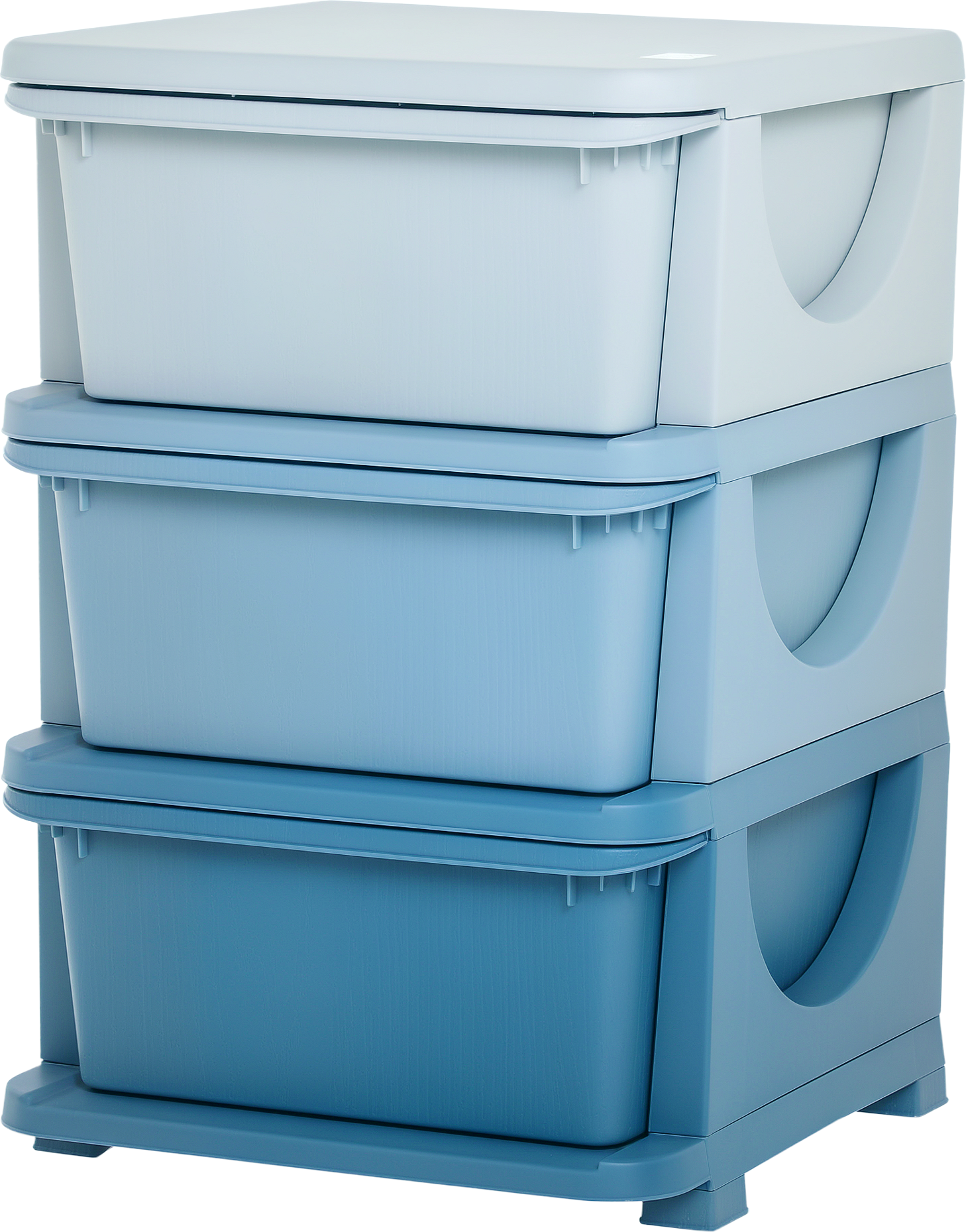 Homcom Cassettiera in Plastica Colorata per Cameretta con 3 Cassetti, Arredamento Casa e Asilo 37x37x56.5cm Blu Aosom