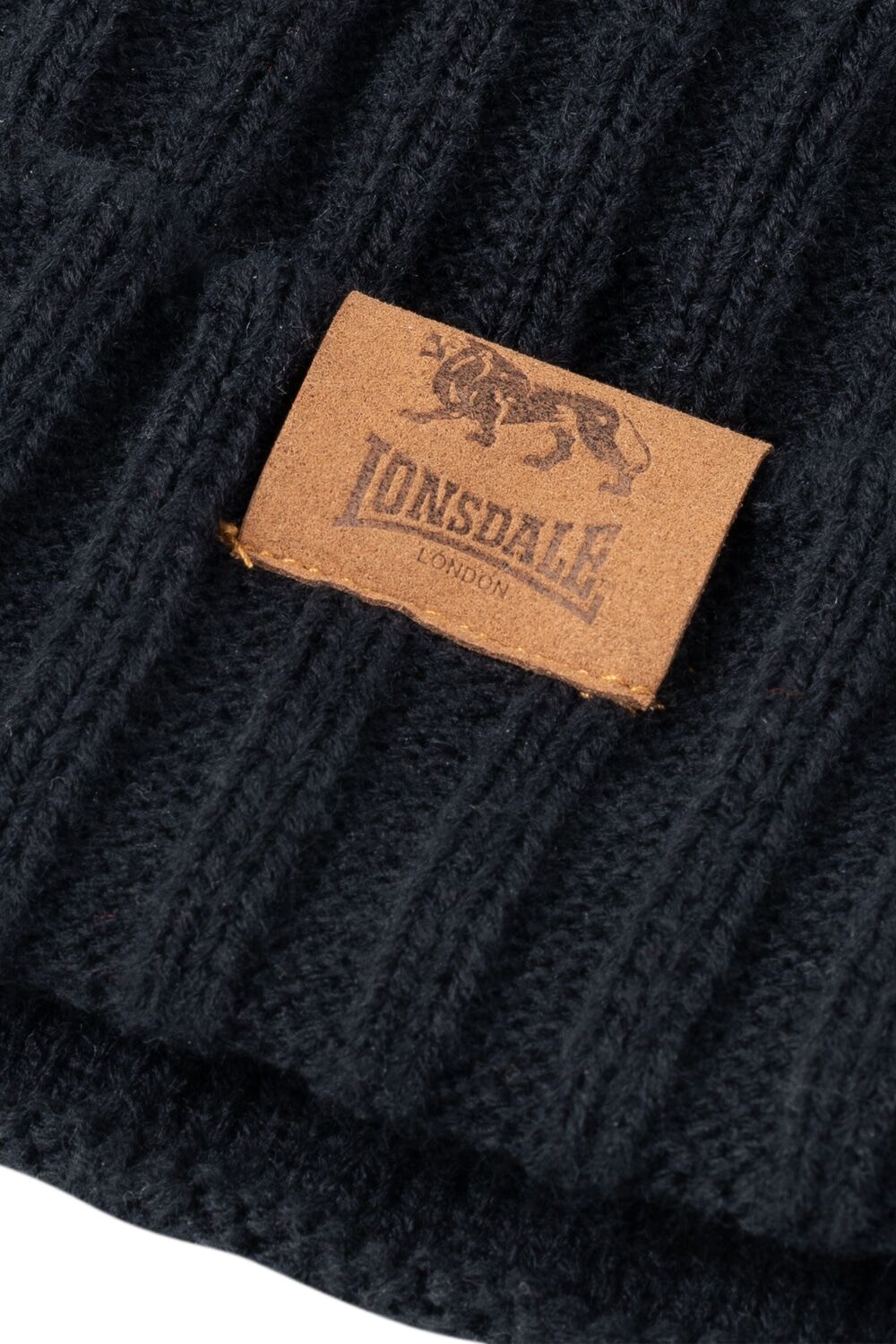 Strickmütze LONSDALE "DEAZLEY", Herren, Gr. S (M), schwarz, Obermaterial: 100% Polyacryl, Mützen Strickmütze schwarz S (M)