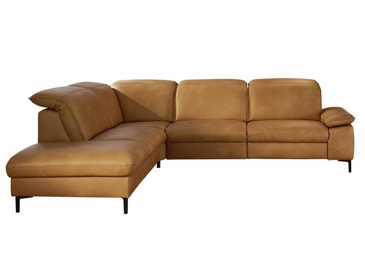 Beldomo Premium Ecksofa PAMPLONA, curry, Leder