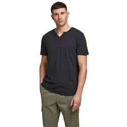 Jack & Jones T-Shirt Split mit Neck in schwarzem Black-S