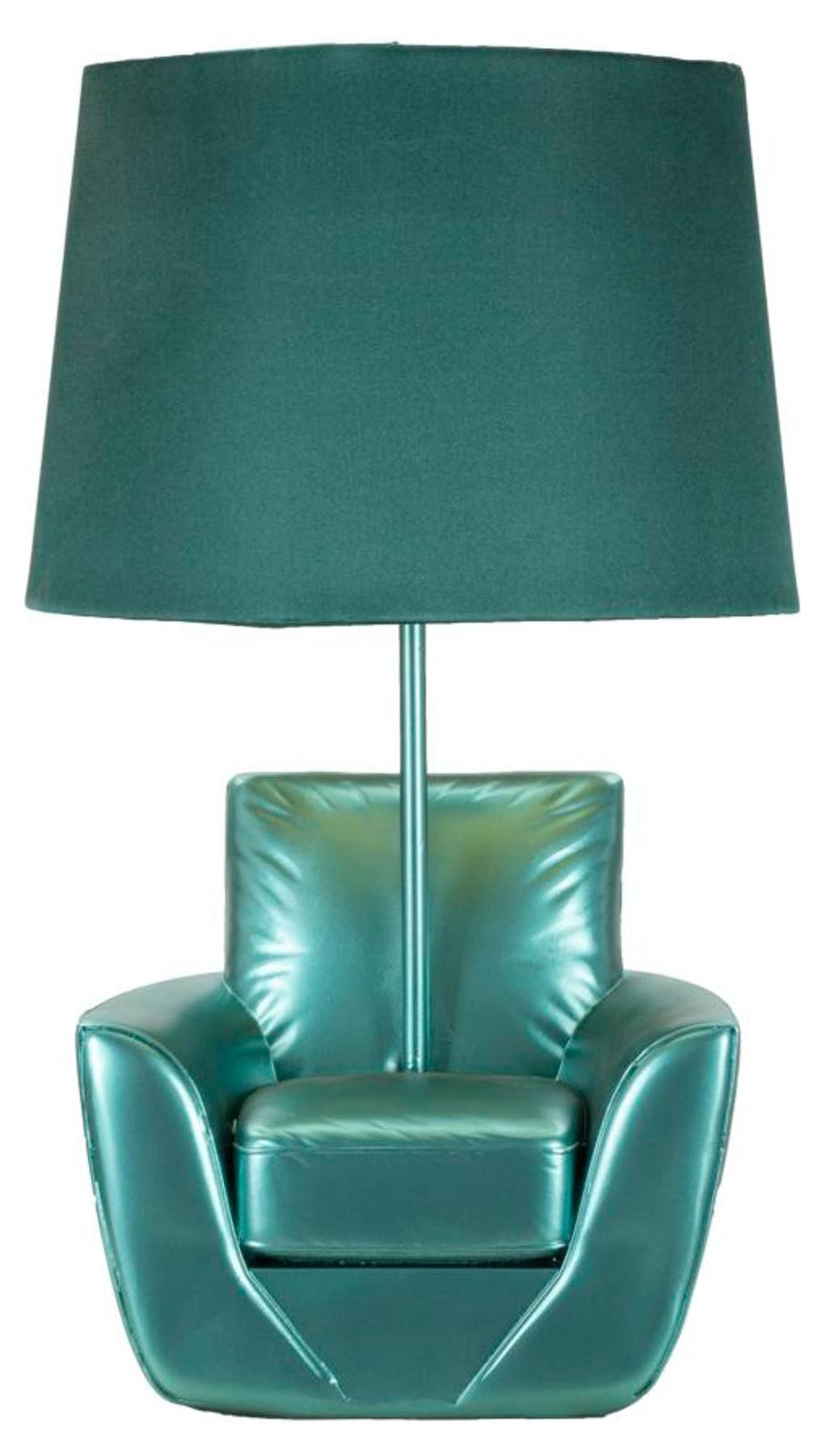 Mauro Ferretti tafellamp in turquoise, midden jaren vijftig stijl, E27 fitting, H 43 cm x B 26 cm