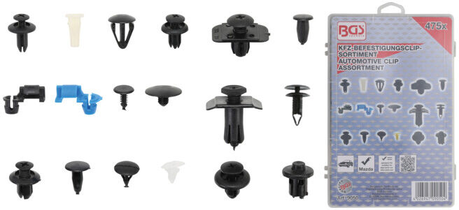 BGS Assortiment de clips de fixation automobiles pour Mazda 475 pièces ; BGS technic (9050)