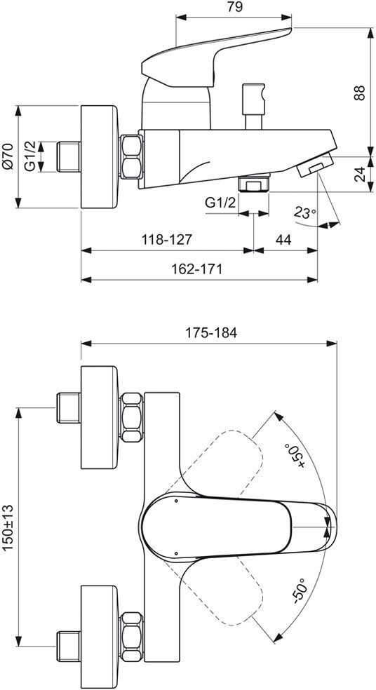 Ideal Standard Einhebel Wannenarmatur