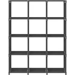 vidaXL Würfel-Regal 12 Fächer Grau 103x30x141 cm Stoff
