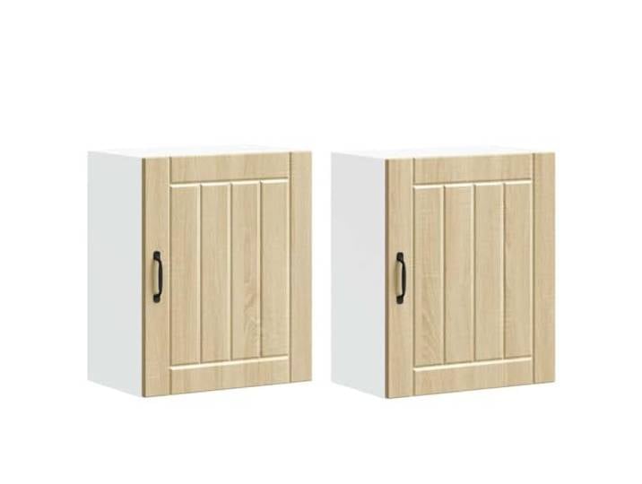 HKTMGDNG Küchen-Hängeschrank 2er Set Sonoma-Eiche Holzwerkstoff 50x31x60 cm Vielseitiges Wandregal für Küche, Schlafzimmer und Flur. Bietet geschlossenen Stauraum für Teller und Geschirr.