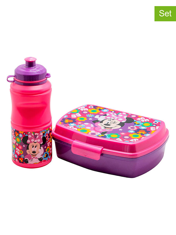 Stor 2tlg. Set: Lunchbox "Minnie" in Pink/ Lila - onesize