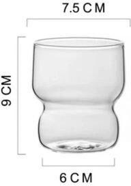 Uplifted Goods Ribbed Aesthetic Glass Coffee Cup b