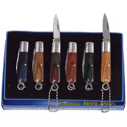 Mini Taschenmesser 6er Satz mit Schlüsselkette
