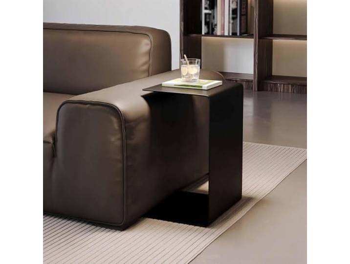 Beistelltisch C-Form Aus Edelstahl Gebürstet，Moderner Sofatisch，Couchtisch Wohnzimmertisch，Sofatablett，Als Nachttisch，Laptoptisch, Für Wohnzimmer, Schlafzimmer, Balkone，Couch, Sofa