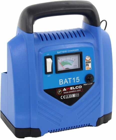 Awelco BAT 15 - Chargeur de voiture portable - alimentation monophasée - batteries 12/24V