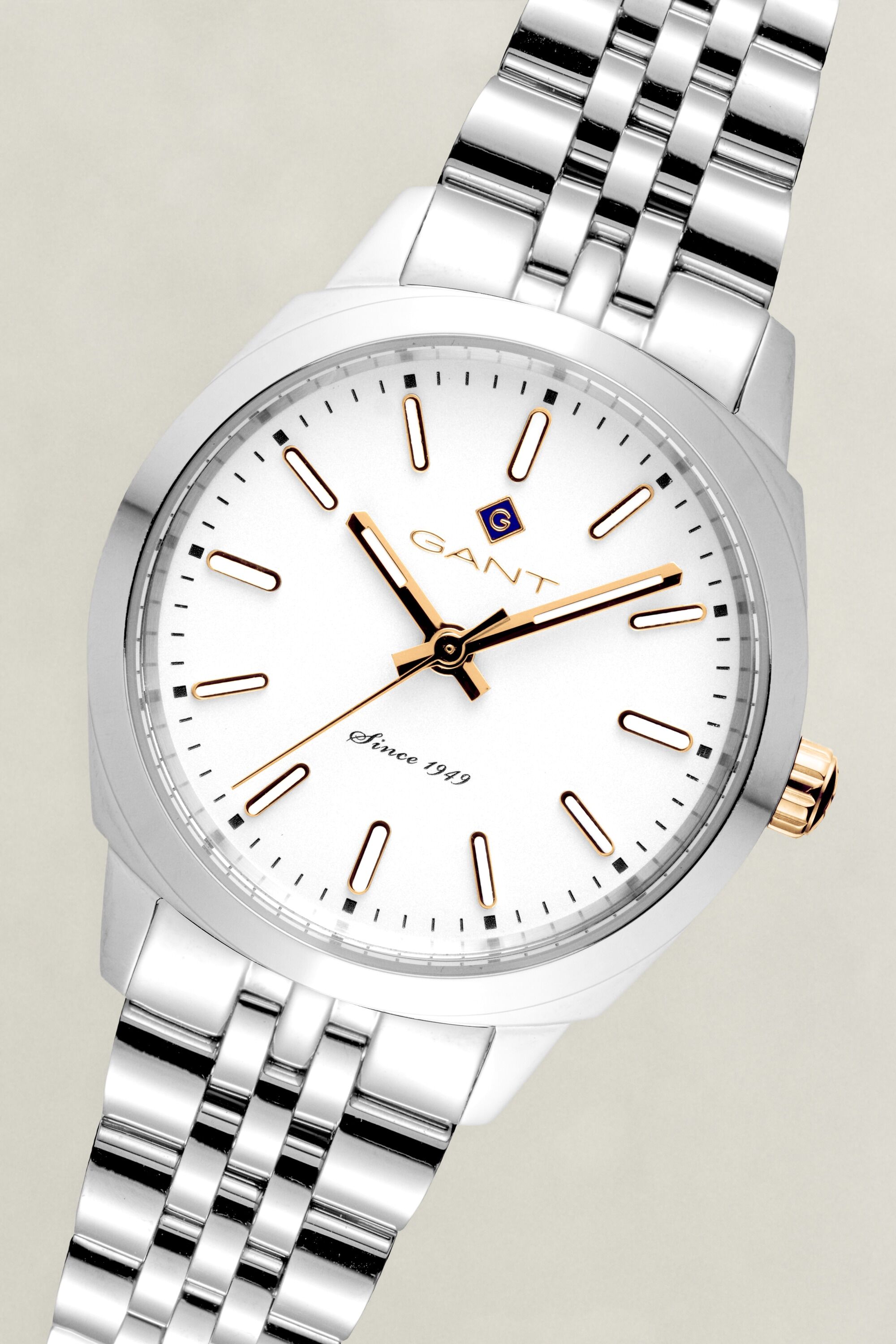 Quarzuhr GANT "Lauderdale", silber (silberfarben, weiß), Armbanduhren, Damen, silberfarben, Quarzuhr, Armbanduhr, Damenuhr, Edelstahlarmband, analog