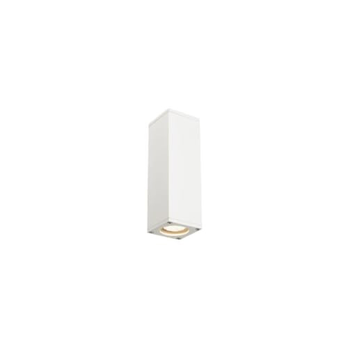 SLV Theo vierkante up en downlighter wit aluminium voor tuin en terras IP44 GU10