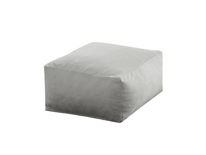 Pouf carré en velours gris - PALAU 50x50 cm