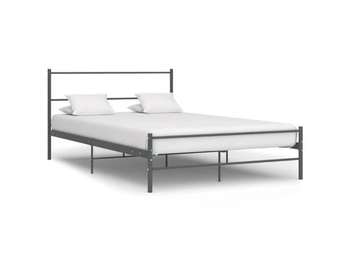 UNIQUE*NEW Lit Adulte - Cadre de lit - Structure de Lit Gris Métal 160x200 cm - 78418