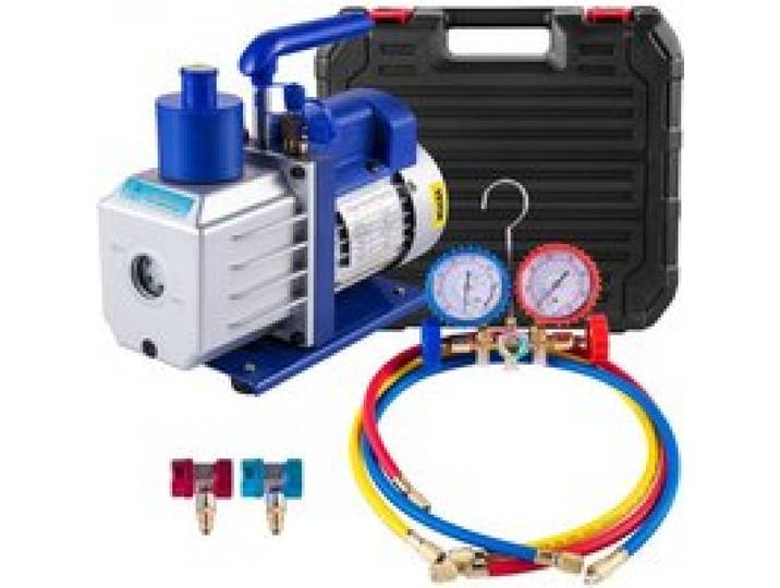 VEVOR Vacuümpomp Vacuumpomp Airco 248W(1/3HP) 4.8CFM Vacuümpomp Hvac Koeling R22 R134A R410A A/C Heavy Duty 4 Slangen