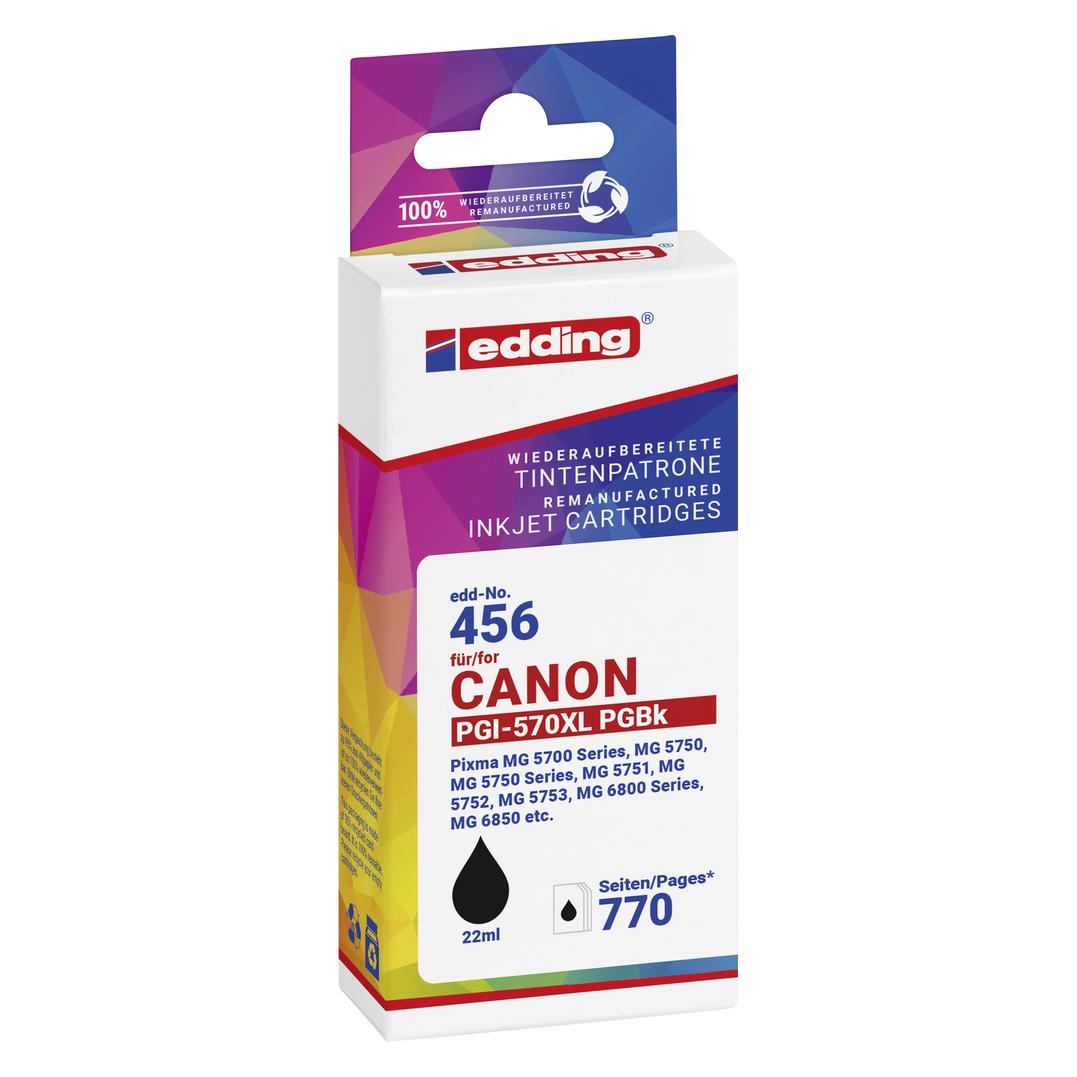 Edding EDD-456 schwarz Druckerpatrone kompatibel zu Canon PGI-570 XL (BK) (18-456/18-456-01)