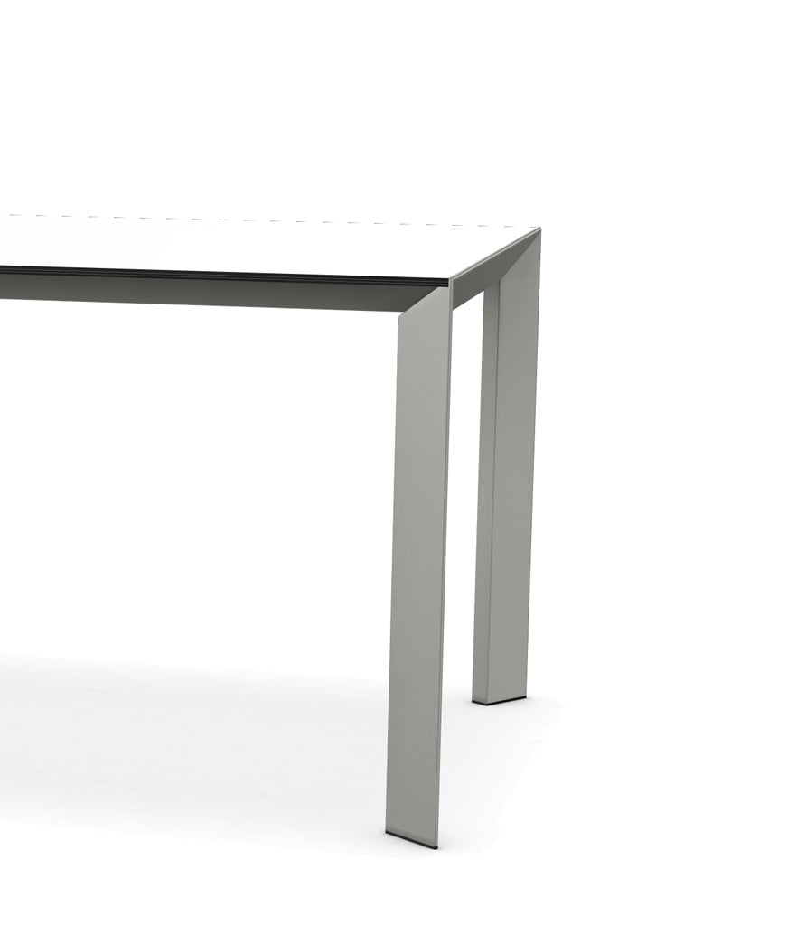 Kristalia Nori Linecompact Indoor Tisch (Tischplatte weiß, Beine eloxiertes Alum... Tischplatte weiß, Beine eloxiertes Aluminium | 80 x 114cm 01NOR01F