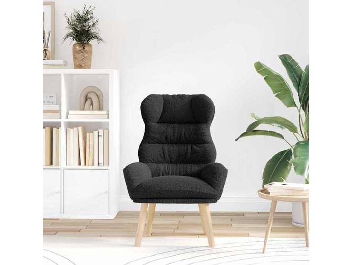 Noir Fauteuil relaxant - SOLOMON - Chaise salon - 1 personne - Noir 69x74x93 cm tissu FF5018