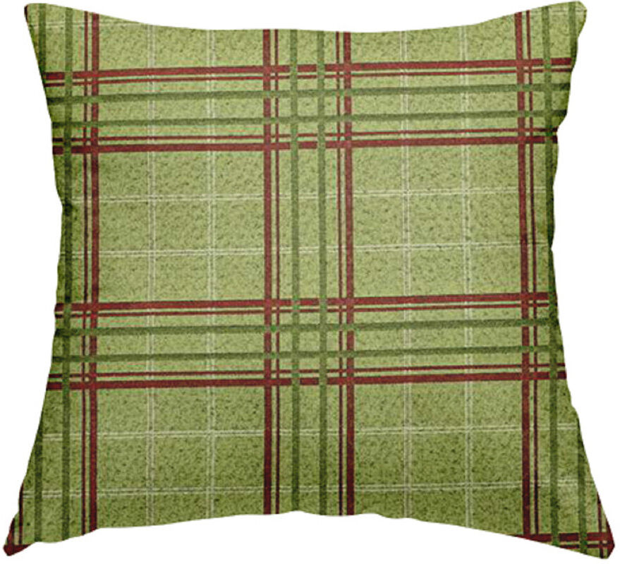 Union Rustic Kirkbride Plaid Square Cushion Green 55cm H x 55cm W x 5cm D