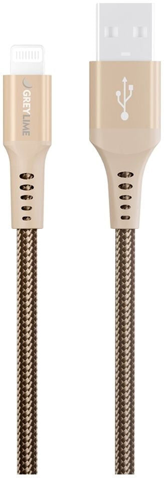 GreyLime 12W Braided USB-A til Lightning Kabel 50 centimeter - Beige