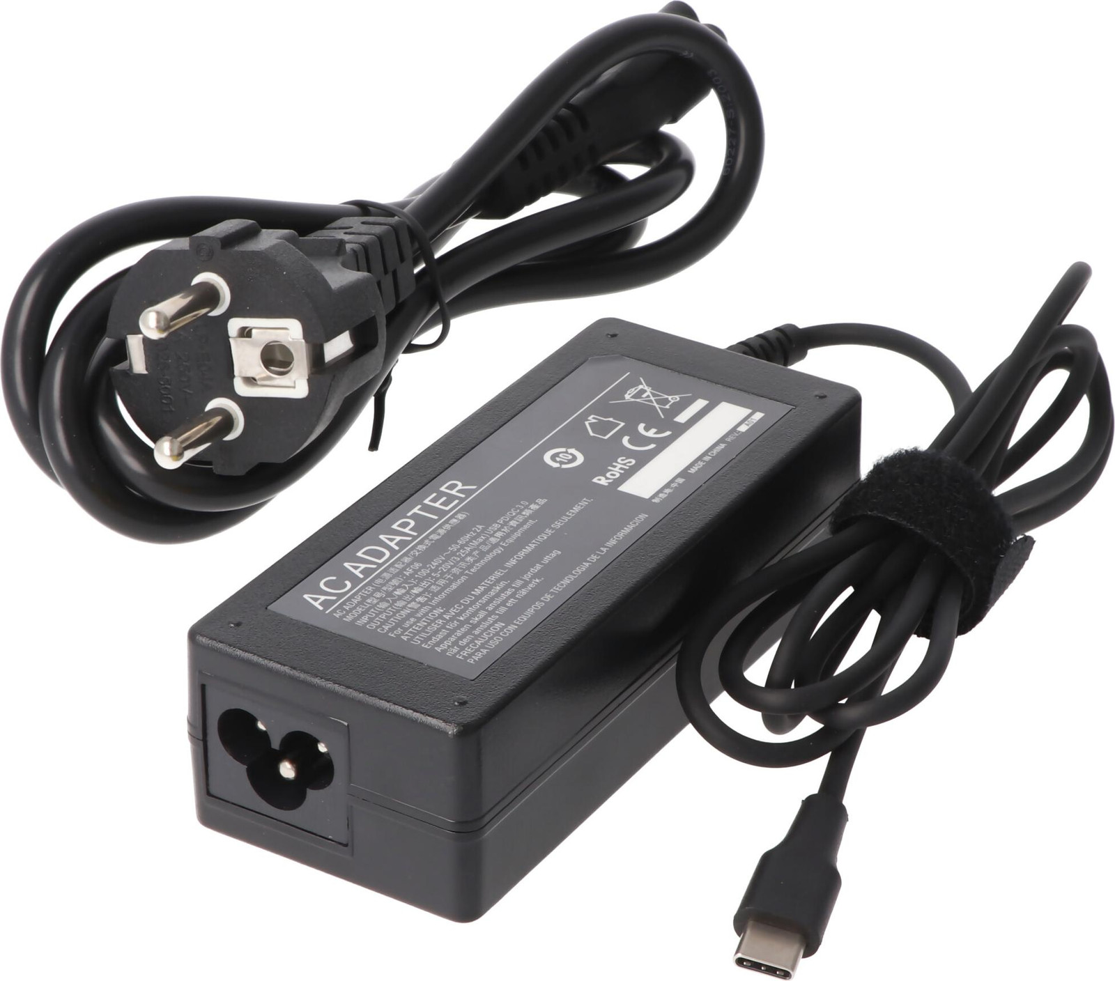 AccuCell USB-C laptop oplader met 65W AC adapter