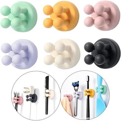 Inspire Essentials Silicone Self Adhesive Toothbrush Holder Hooks 10