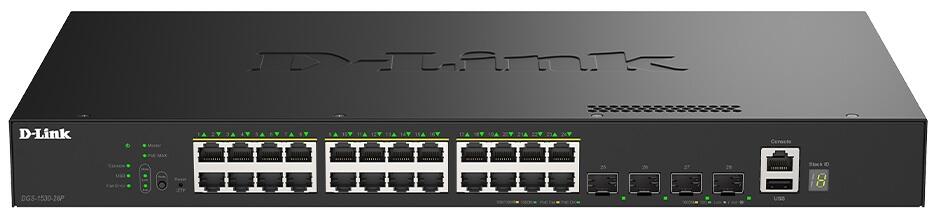 D-Link DGS-1530-28P/E, 28-Port Smart Managed PoE Gigabit Stack Switch