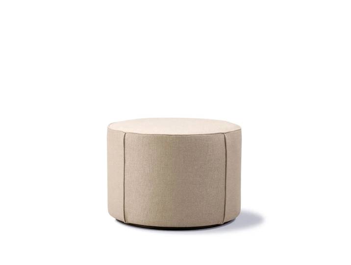 Fredericia Furniture Mono Sitzhocker Grand Leinen beige-Ø55 cm