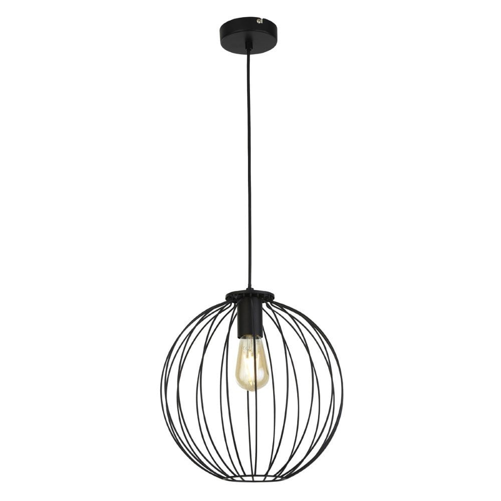 Searchlight Draad hanglamp Wire zwart metaal Ø 30 cm