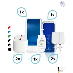 KOMPLETT-SET Toilettenkabine: Toilettenpapierspender + SENSOR Sitzreinigung + Reinigungsschaum + Füllmittel